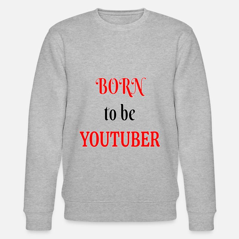Geboren als Youtuber - Stanley/Stella Unisex Bio-Sweatshirt CHANGER  - Grau meliert