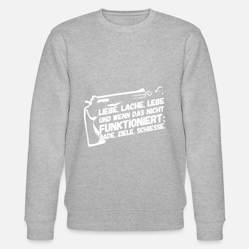 Waffe Pistole Sprüche Witzig - Stanley/Stella Unisex Bio-Sweatshirt CHANGER  - Grau meliert