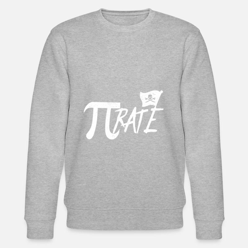 Nerd Nerds Pirat Pi - Stanley/Stella Unisex Bio-Sweatshirt CHANGER - Grau meliert