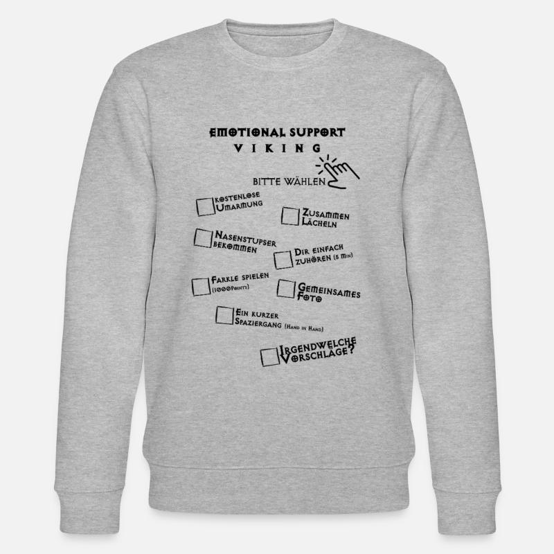 Emotional Support Viking DE - Stanley/Stella Unisex Bio-Sweatshirt CHANGER  - Grau meliert