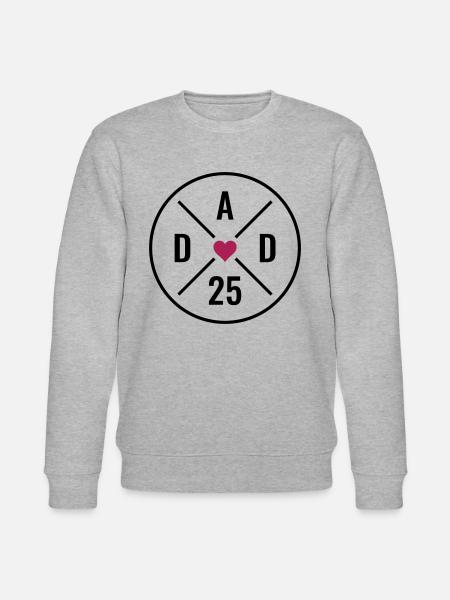 Papa 25 Baby Papa Hart Vaderdag Cadeau Papa 2025 - Stanley/Stella Uniseks bio-sweatshirt CHANGER  - grijs gemêleerd
