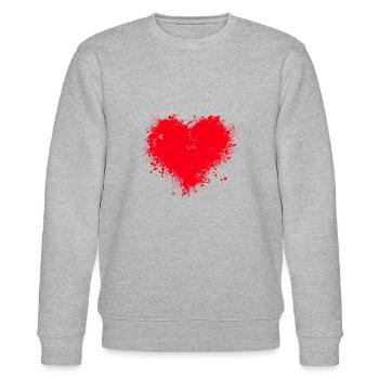 Herz - Stanley/Stella Unisex Bio-Sweatshirt CHANGER  - Grau meliert - Vorne - Nik (191cm) & Marisol (170cm)