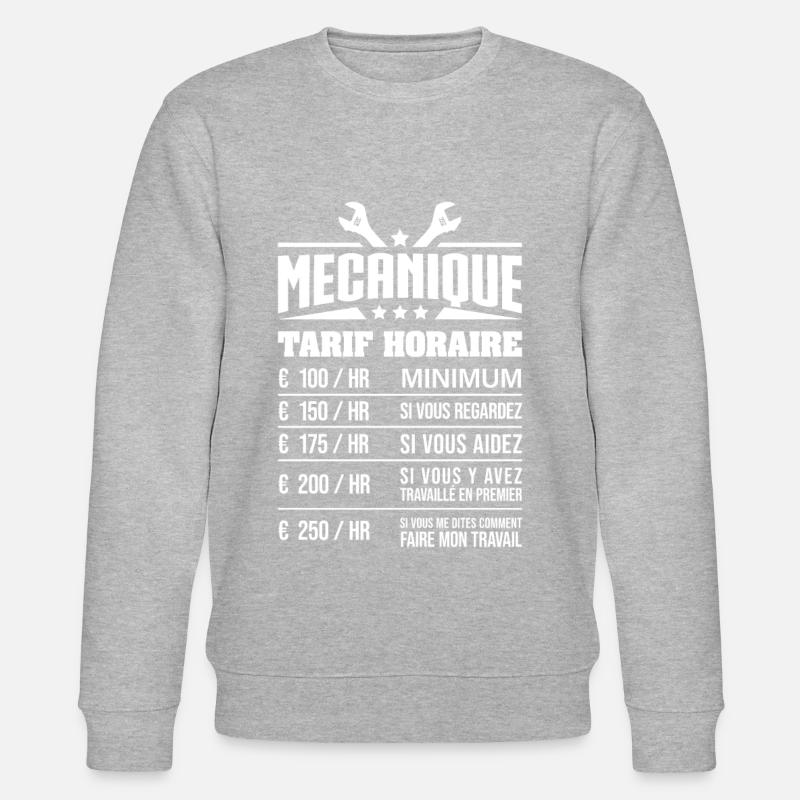 TARIF HORAIRE MÉCANICIEN - Sweat bio CHANGER Stanley/Stella Unisexe - gris chiné