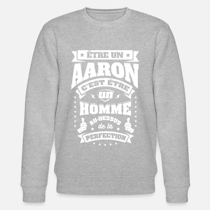 NOM - PRÉNOM - AARON - Sweat bio CHANGER Stanley/Stella Unisexe - gris chiné