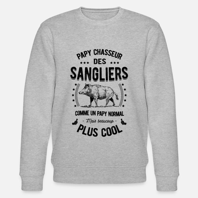 PAPY CHASSEUR DES SANGLIERS - Sweat bio CHANGER Stanley/Stella Unisexe - gris chiné