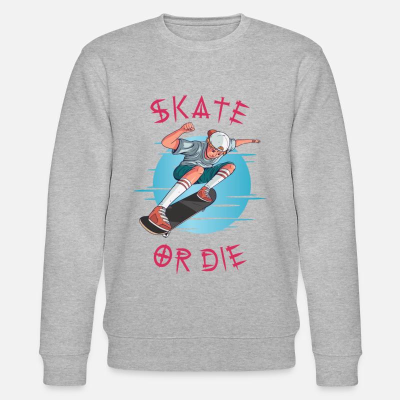 Skate oder stirb Skateboarder Junge - Stanley/Stella Unisex Bio-Sweatshirt CHANGER  - Grau meliert