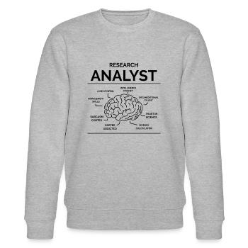 Forschungsanalyst Forscher - Stanley/Stella Unisex Bio-Sweatshirt CHANGER  - Grau meliert - Vorne - Nik (191cm) & Marisol (170cm)