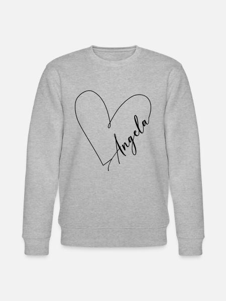 Angela Name Herzlinie - Stanley/Stella Unisex Bio-Sweatshirt CHANGER - Grau meliert
