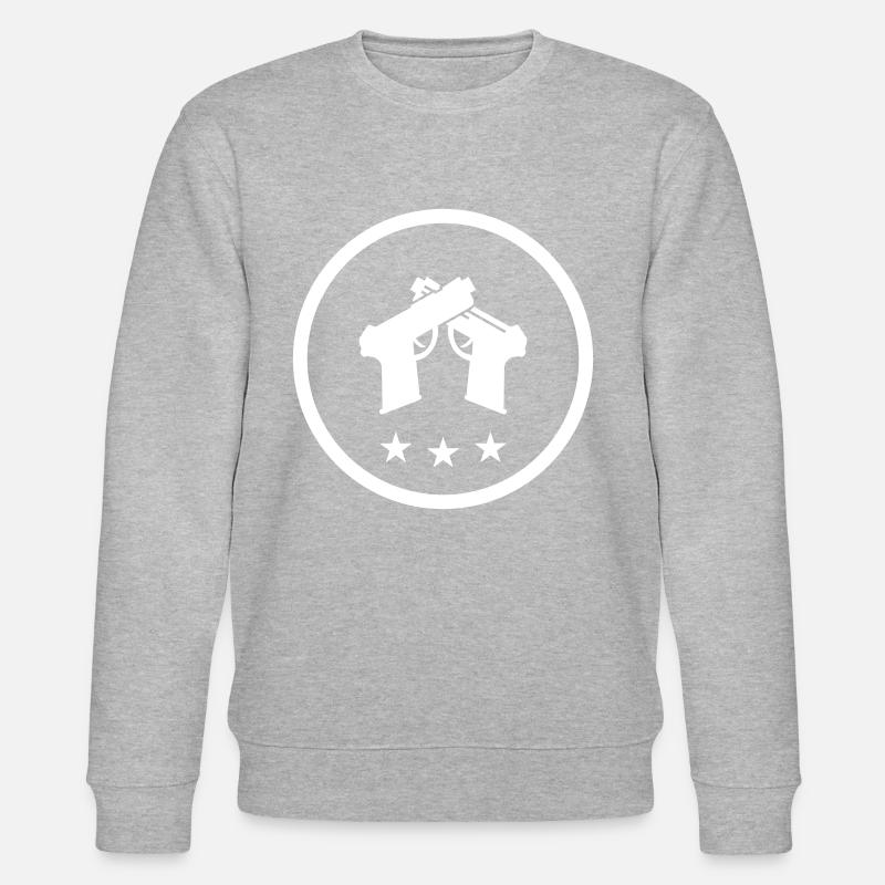 Pistole Symbol - Stanley/Stella Unisex Bio-Sweatshirt CHANGER  - Grau meliert