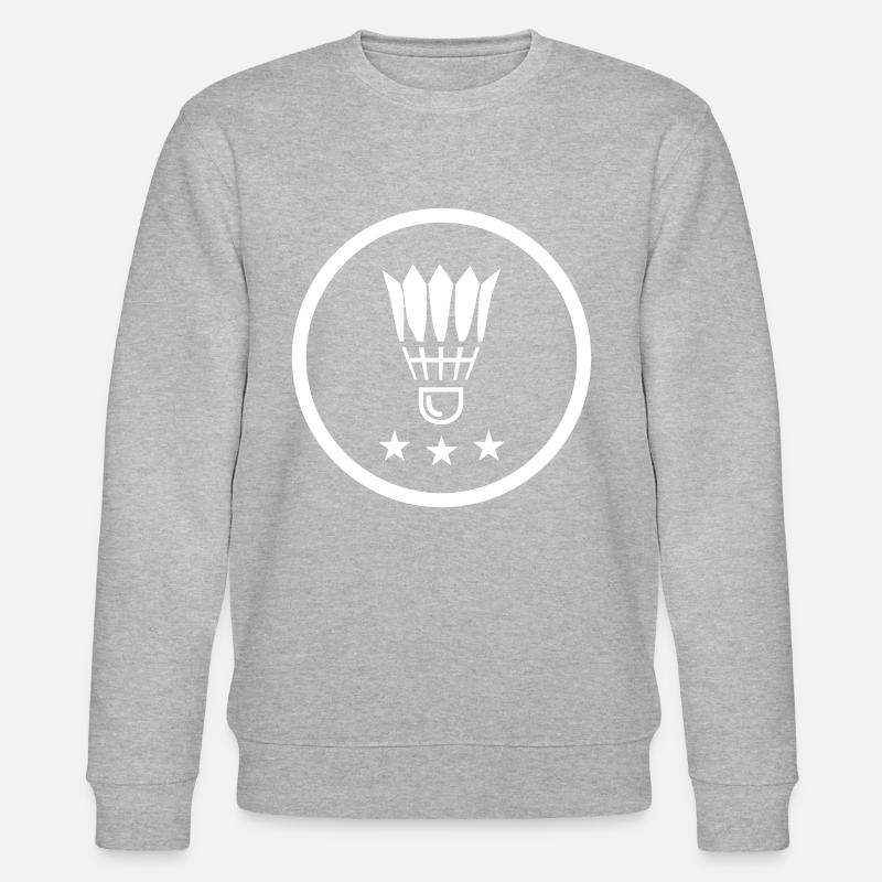 Badminton Symbol - Stanley/Stella Unisex Bio-Sweatshirt CHANGER  - Grau meliert