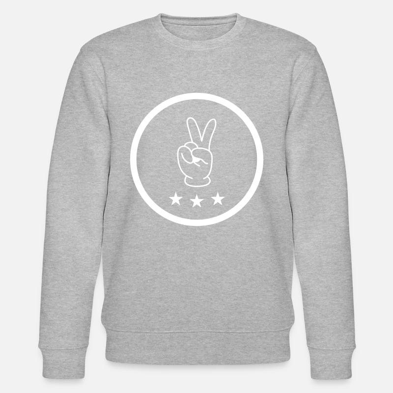 Peace Hand Comic - Stanley/Stella CHANGER Unisex Organic Sweatshirt - heather grey