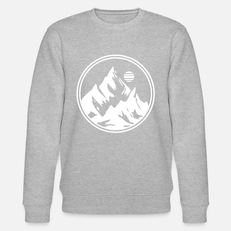 Mountains Symbol Mountains Circle - Stanley/Stella CHANGER Unisex Organic Sweatshirt - heather grey