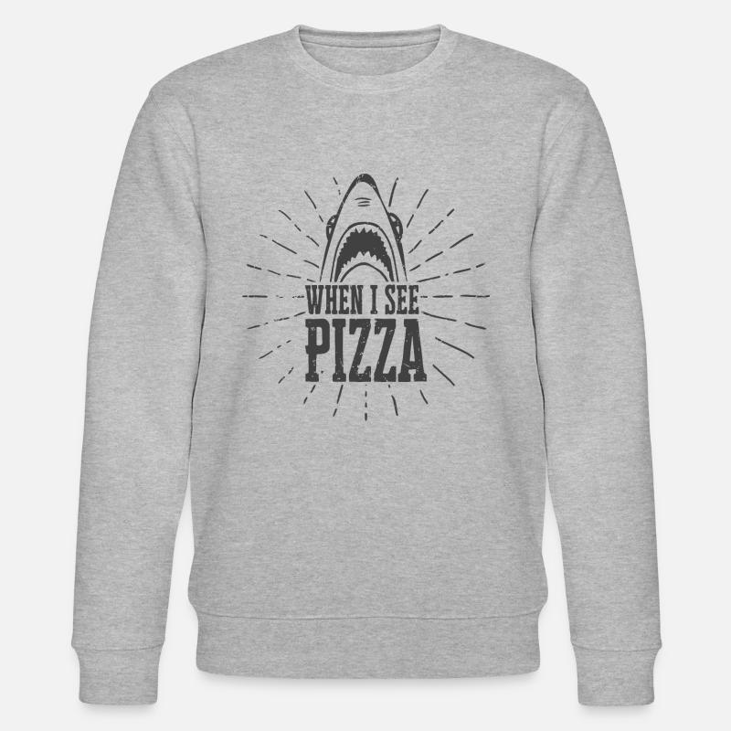 Pizza Sarcasm Graphic - Stanley/Stella CHANGER Unisex Organic Sweatshirt - heather grey