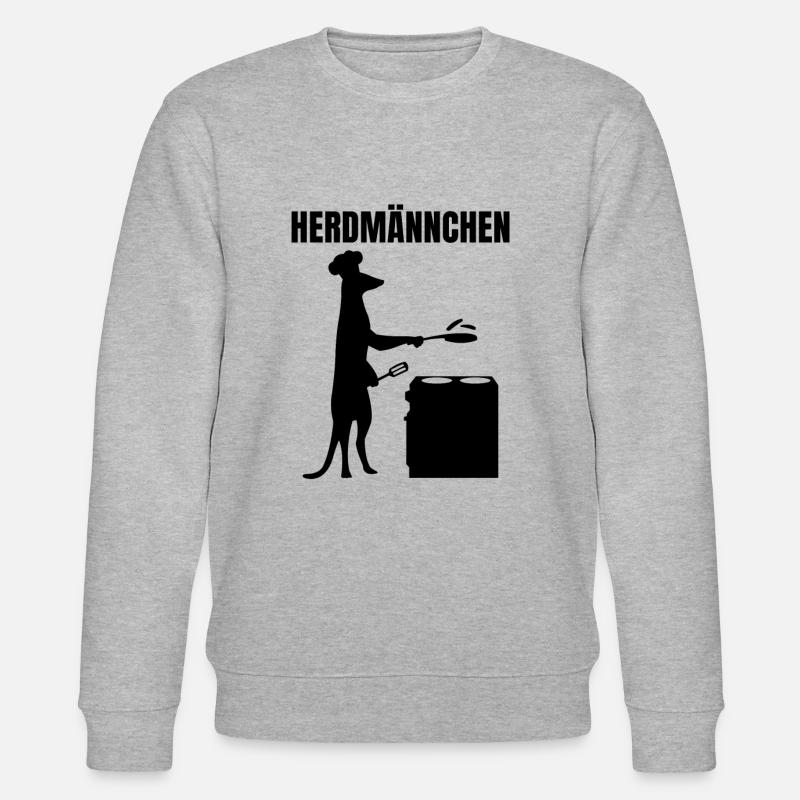 Herdmännchen Essen Kochen Lustiger Koch - Stanley/Stella Unisex Bio-Sweatshirt CHANGER  - Grau meliert
