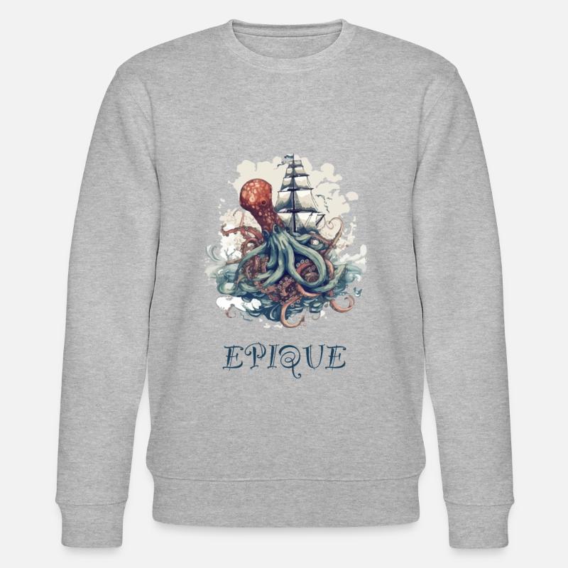 Combat de pieuvres - Sweat bio CHANGER Stanley/Stella Unisexe - gris chiné