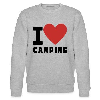I Love CAMPING - Stanley/Stella Unisex Bio-Sweatshirt CHANGER  - Grau meliert - Vorne - Nik (191cm) & Marisol (170cm)