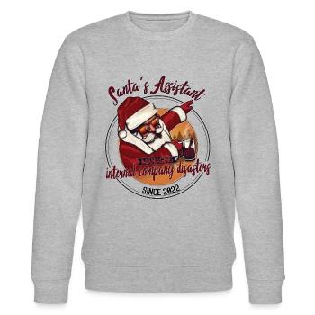 Christmas Office dabbing Weihnachtsmann mit Punsch - Stanley/Stella Unisex Bio-Sweatshirt CHANGER  - Grau meliert - Vorne - Nik (191cm) & Marisol (170cm)