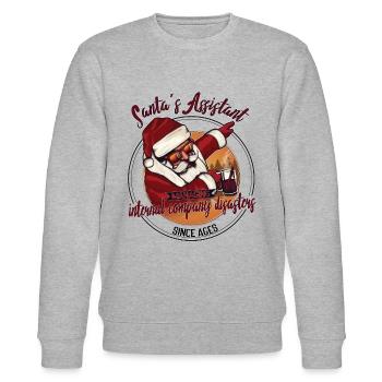 Christmas Office dabbing Weihnachtsmann mit Punsch - Stanley/Stella Unisex Bio-Sweatshirt CHANGER  - Grau meliert - Vorne - Nik (191cm) & Marisol (170cm)