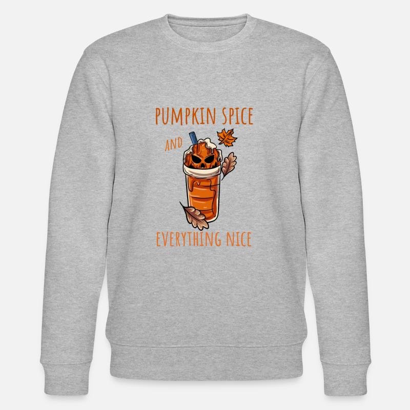 Kürbis Herbst Halloween - Stanley/Stella Unisex Bio-Sweatshirt CHANGER  - Grau meliert