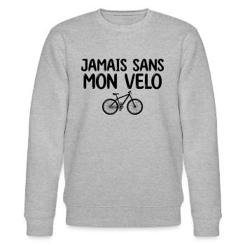 cycliste | Jamais sans mon vélo cadeau Vélo - Sweat bio CHANGER Stanley/Stella Unisexe - gris chiné - Devant - Nik (191cm) & Marisol (170cm)