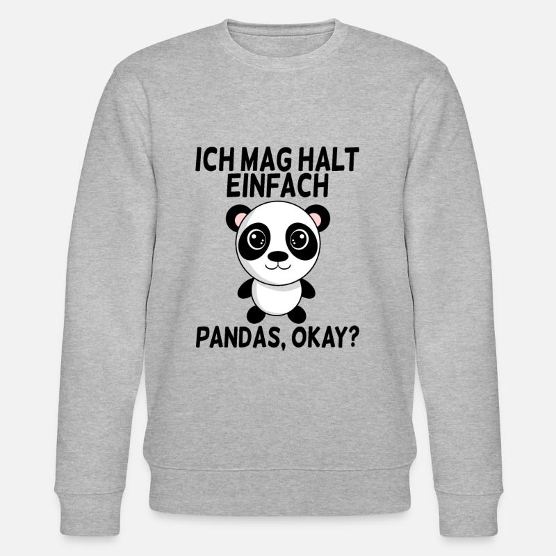 Ich mag Pandas - Stanley/Stella Unisex Bio-Sweatshirt CHANGER  - Grau meliert