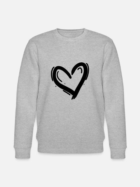 Heart Black - Stanley/Stella CHANGER Unisex Organic Sweatshirt - heather grey