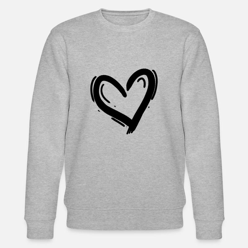 Herz Schwarz - Stanley/Stella Unisex Bio-Sweatshirt CHANGER  - Grau meliert