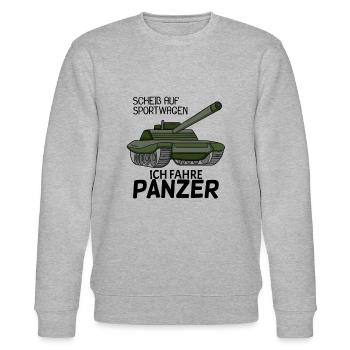 Panzer Militär Geschenk - Stanley/Stella Unisex Bio-Sweatshirt CHANGER  - Grau meliert - Vorne - Nik (191cm) & Marisol (170cm)