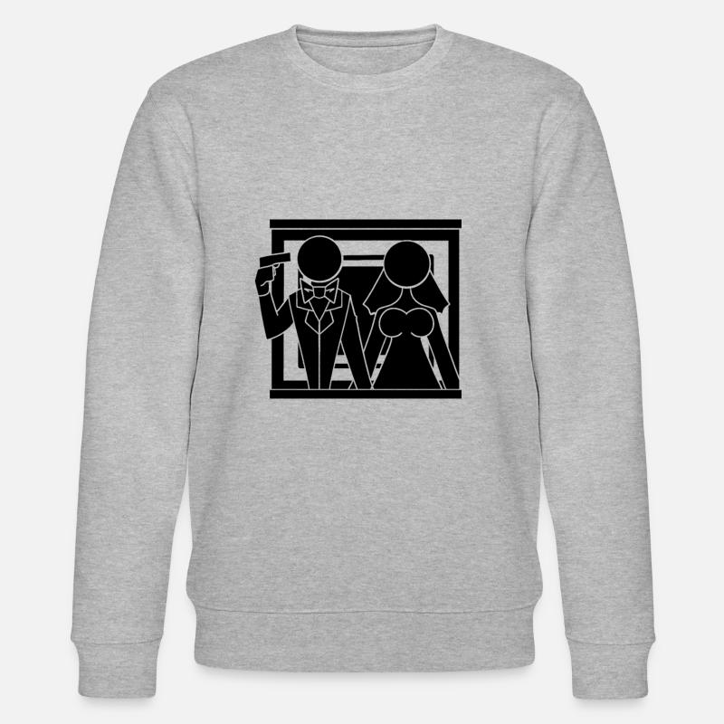 JGA Braut Bräutigam Heirat Game Over Geschenk - Stanley/Stella Unisex Bio-Sweatshirt CHANGER - Grau meliert
