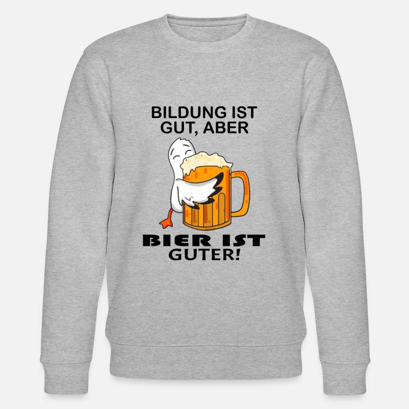 Bier Spruch lustig - Stanley/Stella Unisex Bio-Sweatshirt CHANGER  - Grau meliert