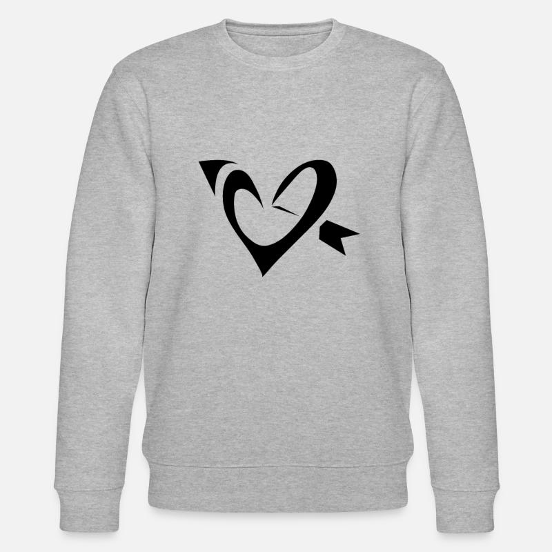 Herz Pfeil - Stanley/Stella Unisex Bio-Sweatshirt CHANGER  - Grau meliert
