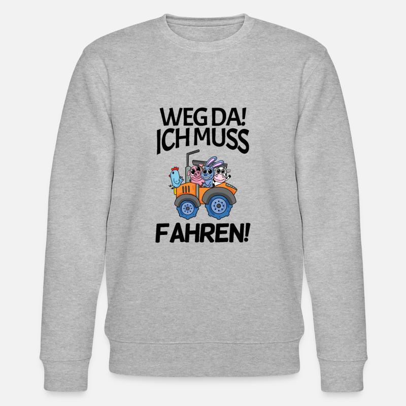 Traktor Trecker Spruch - Stanley/Stella Unisex Bio-Sweatshirt CHANGER  - Grau meliert