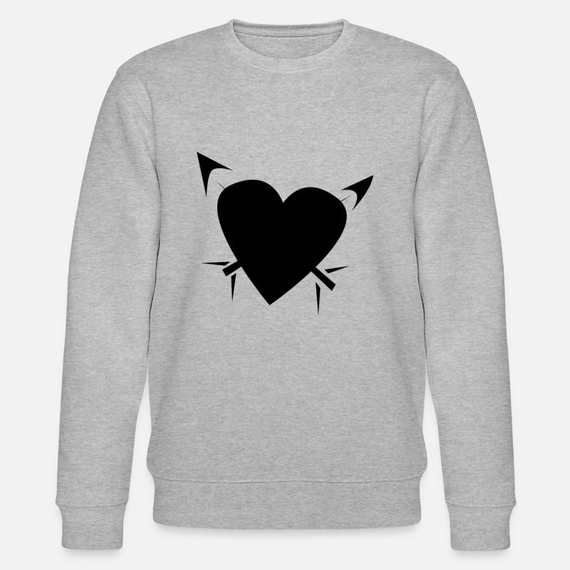 Herz Pfeil - Stanley/Stella Unisex Bio-Sweatshirt CHANGER  - Grau meliert