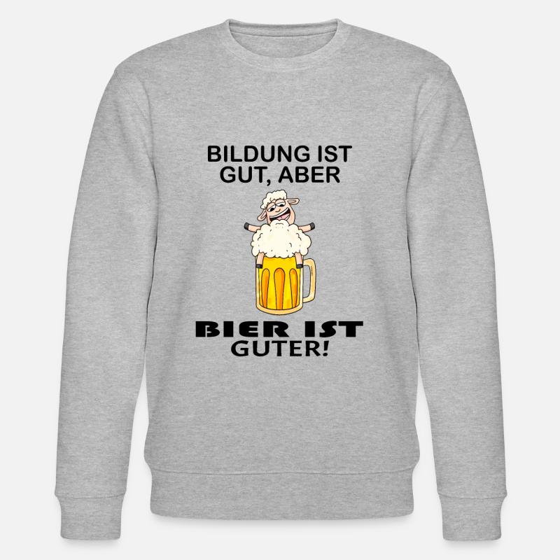 Lustiger Bier Spruch - Stanley/Stella Unisex Bio-Sweatshirt CHANGER  - Grau meliert