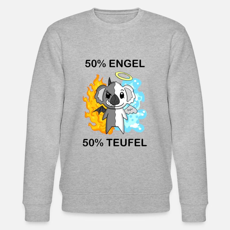 Koala - Engel und Teufel - Stanley/Stella Unisex Bio-Sweatshirt CHANGER  - Grau meliert
