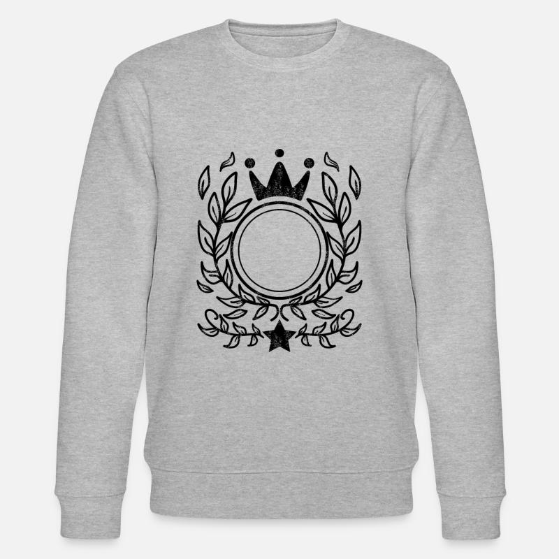 Ornament mit Krone - Stanley/Stella Unisex Bio-Sweatshirt CHANGER  - Grau meliert