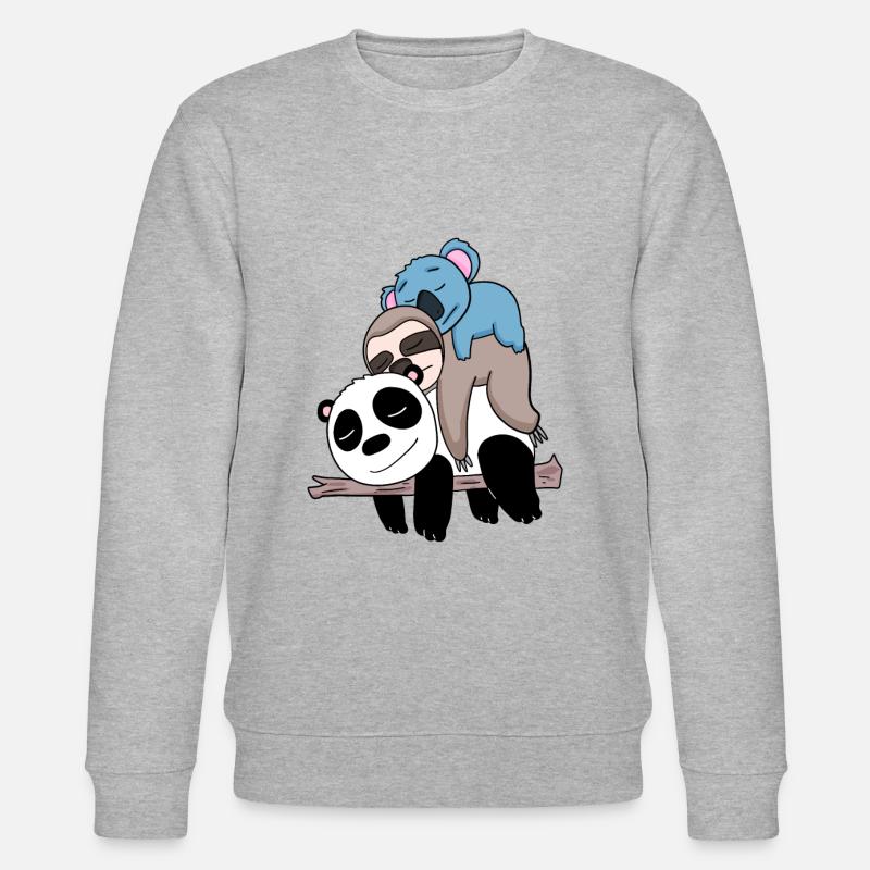 Panda sloth and koala - Stanley/Stella CHANGER Unisex Organic Sweatshirt - heather grey