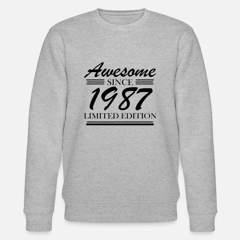 1987 - Né en 1987 - Sweat bio CHANGER Stanley/Stella Unisexe - gris chiné