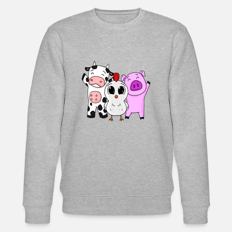 Bauernhof Tiere - Stanley/Stella Unisex Bio-Sweatshirt CHANGER  - Grau meliert