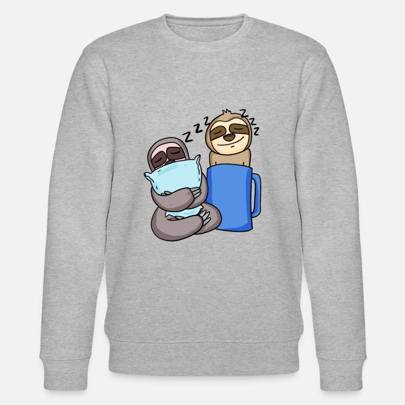 Sloth Sloths Sleeping Coffee - Stanley/Stella CHANGER Unisex Organic Sweatshirt - heather grey