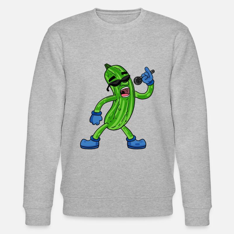 Gurke Gemüse Geschenk - Stanley/Stella Unisex Bio-Sweatshirt CHANGER  - Grau meliert