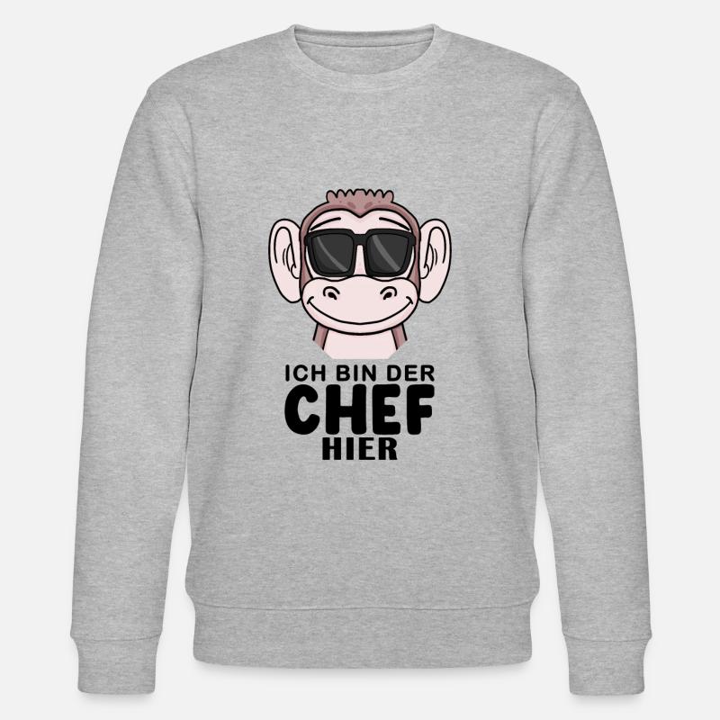 Cool Affe Chef - Stanley/Stella Unisex Bio-Sweatshirt CHANGER  - Grau meliert