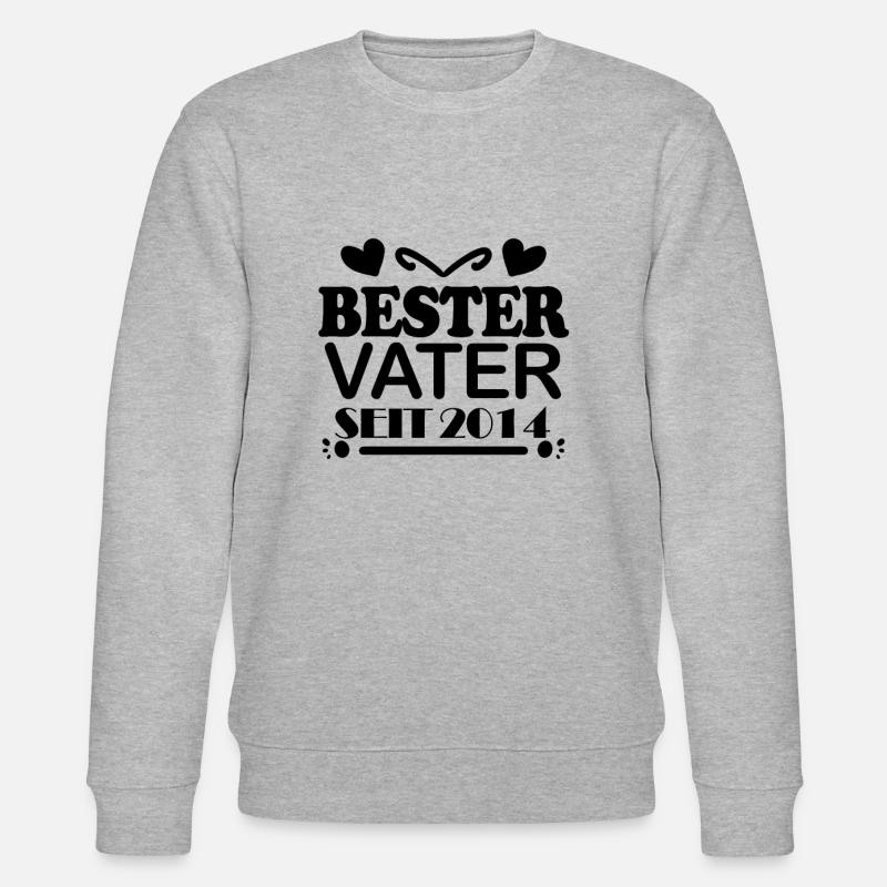 Bester Vater seit 2014 - Stanley/Stella Unisex Bio-Sweatshirt CHANGER  - Grau meliert