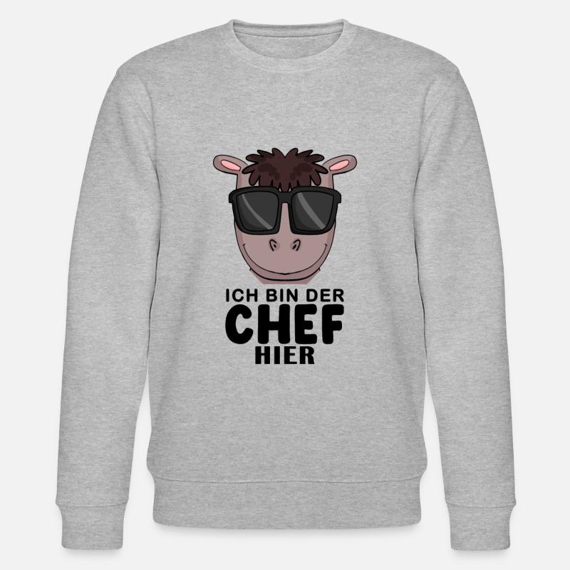 Cool Pferd Chef Spruch - Stanley/Stella Unisex Bio-Sweatshirt CHANGER  - Grau meliert