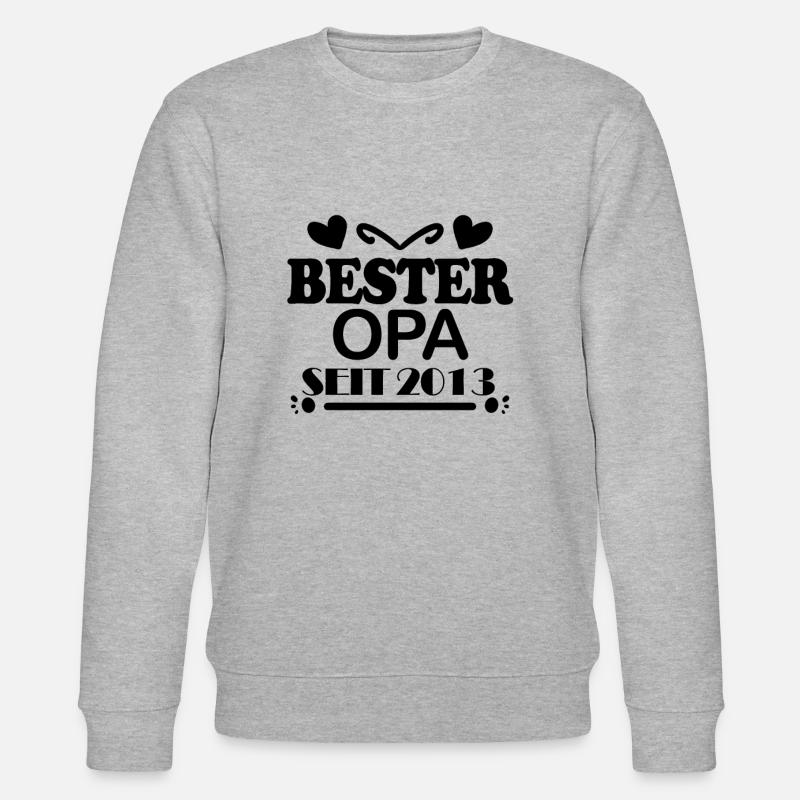 Bester Opa seit 2013 - Stanley/Stella Unisex Bio-Sweatshirt CHANGER  - Grau meliert