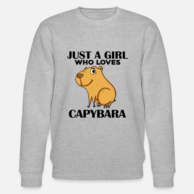 Capybara Mädchen Spruch - Stanley/Stella Unisex Bio-Sweatshirt CHANGER  - Grau meliert