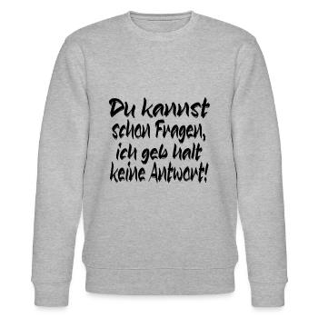 Kannst fragen - Stanley/Stella Unisex Bio-Sweatshirt CHANGER  - Grau meliert - Vorne - Nik (191cm) & Marisol (170cm)
