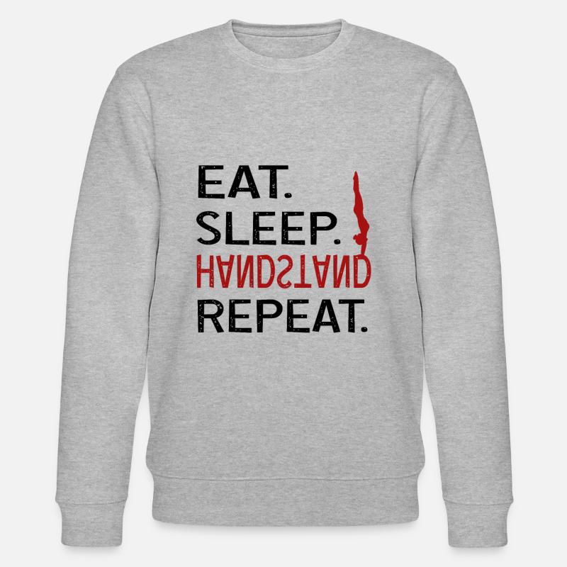 Eat sleep Handstand - Stanley/Stella Unisex Bio-Sweatshirt CHANGER - Grau meliert