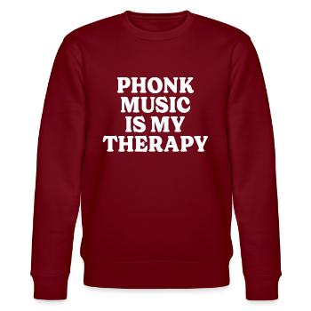Beatmaker Musiktherapie Phonk - Stanley/Stella Unisex Bio-Sweatshirt CHANGER  - Burgunderrot - Vorne - Nik (191cm) & Marisol (170cm)