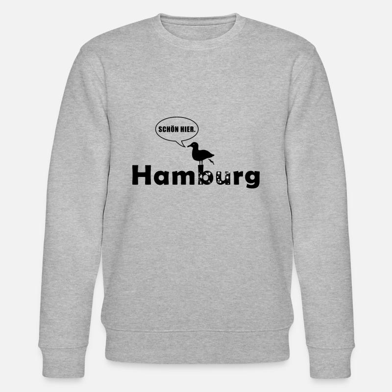 Kackende Möwe in Hamburg Souvenir und Geschenkidee - Stanley/Stella Unisex Bio-Sweatshirt CHANGER  - Grau meliert